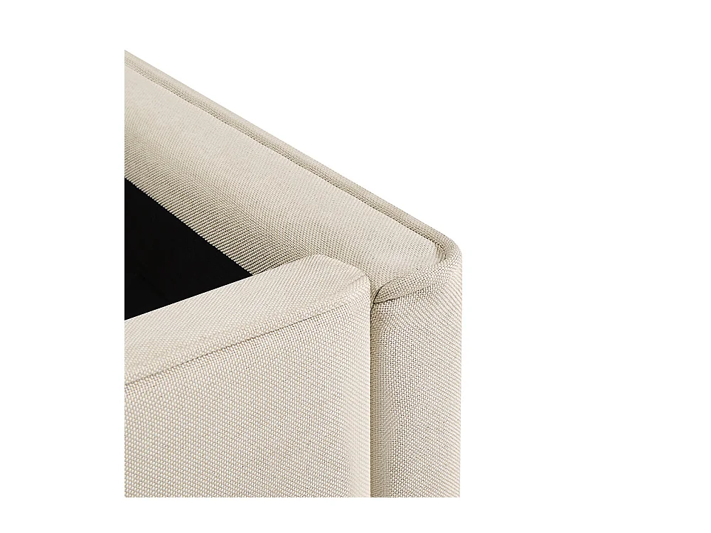 Lit coffre Opéra effet lin beige 140x190 cm