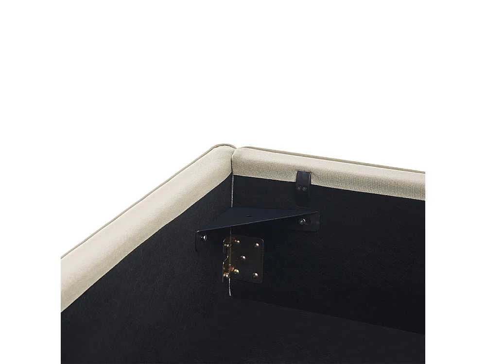 Lit coffre Opéra effet lin beige 140x190 cm