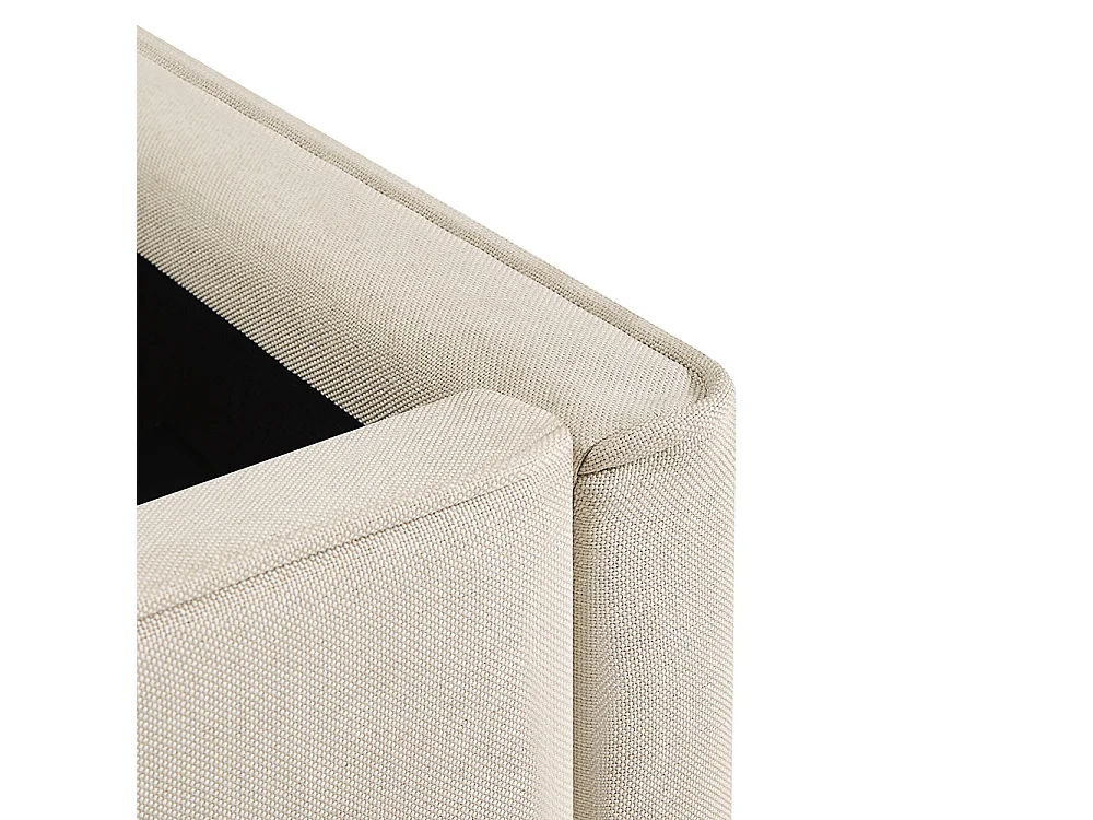 Lit coffre Opéra effet lin beige 140x190 cm