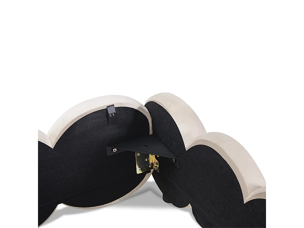 Lit coffre Megève velours beige 160x200 cm