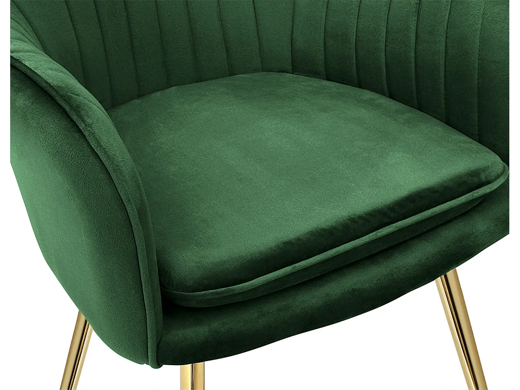 Sedia da pranzo in velluto verde scuro poltroncina vintage - Celine