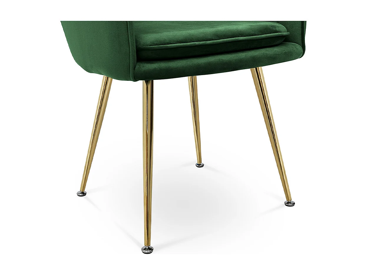 Sedia da pranzo in velluto verde scuro poltroncina vintage - Celine