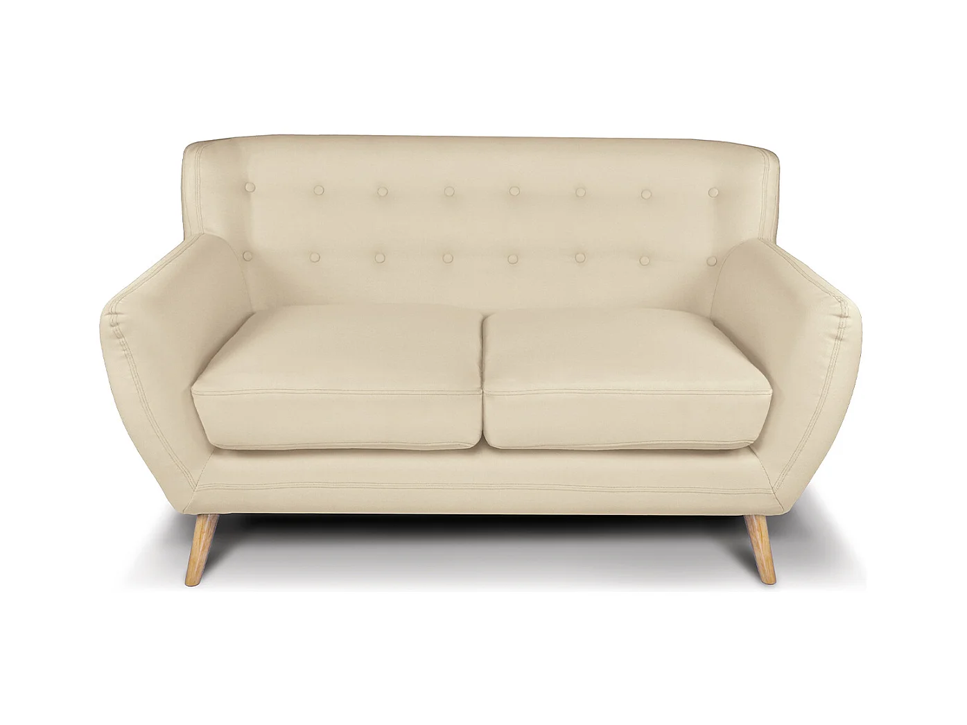 Divano 2 posti in tessuto beige dallo stile scandinavo - Emily