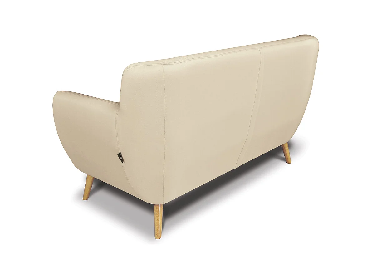 Divano 2 posti in tessuto beige dallo stile scandinavo - Emily