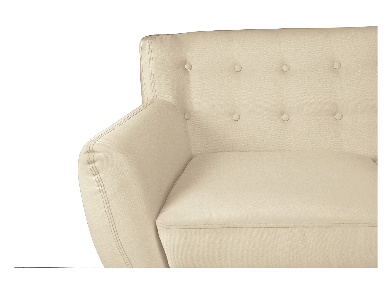 Divano 2 posti in tessuto beige dallo stile scandinavo - Emily