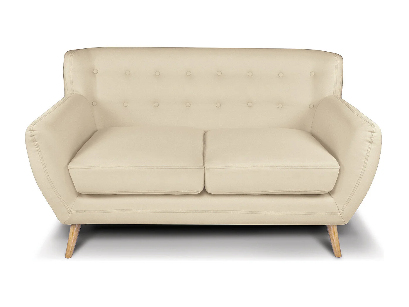 Divano 2 posti in tessuto beige dallo stile scandinavo - Emily