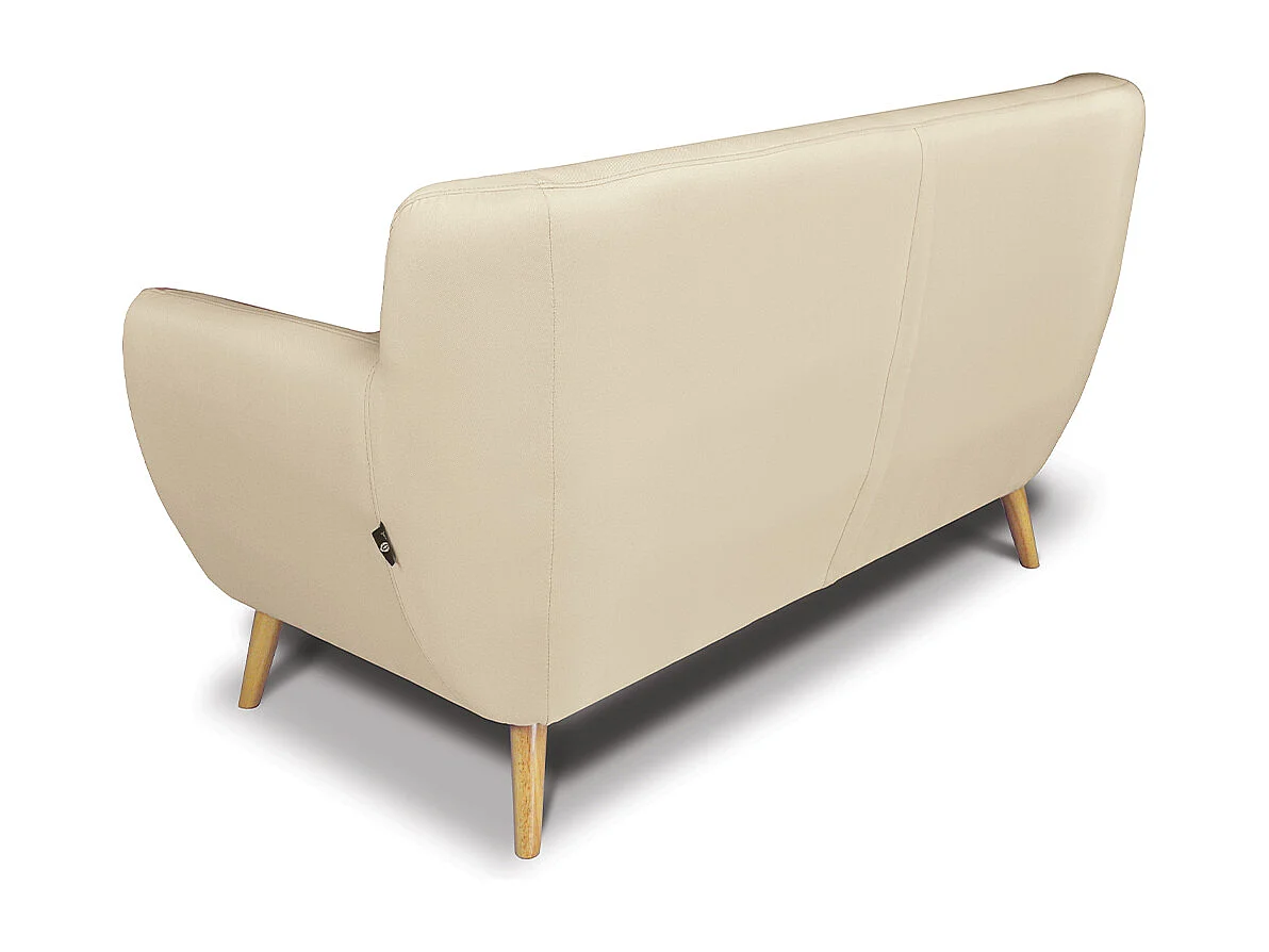 Divano 2 posti in tessuto beige dallo stile scandinavo - Emily