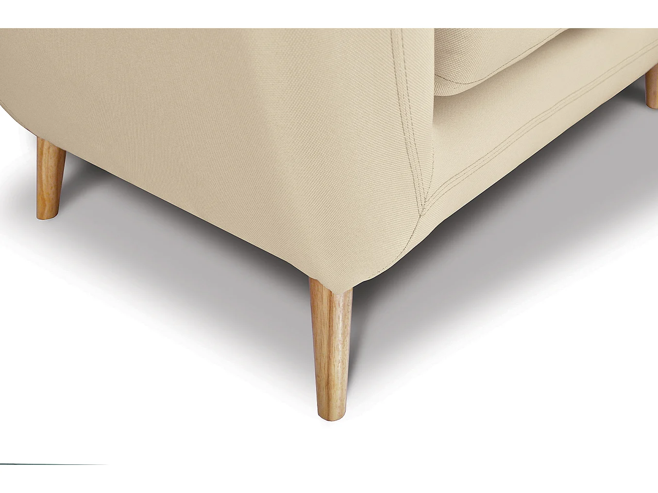 Divano 2 posti in tessuto beige dallo stile scandinavo - Emily