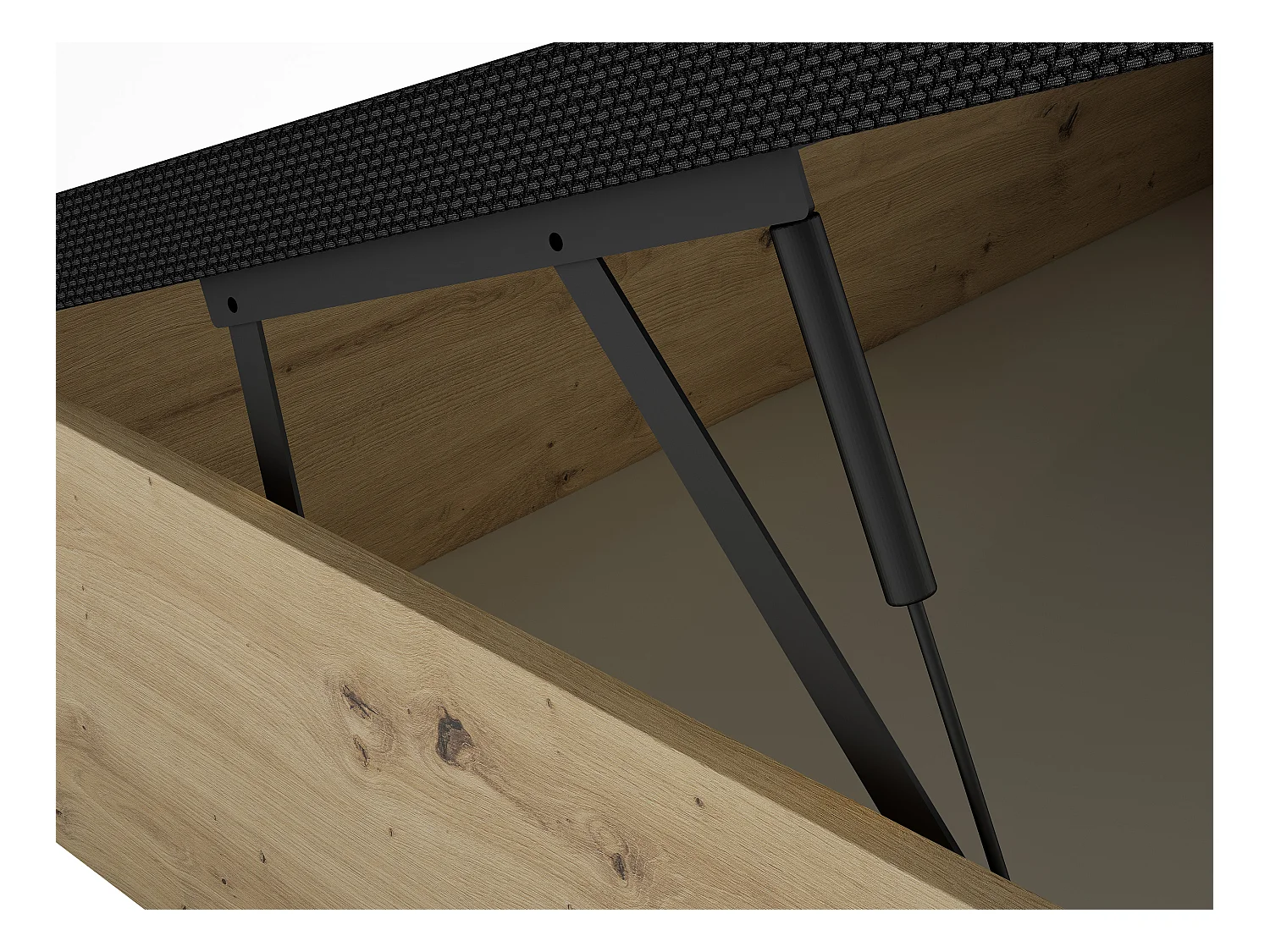 Sengesokkel med opbevaringsboks 90 x 190 cm - Lys natur og sort - NAMOSI fra YSMÉE