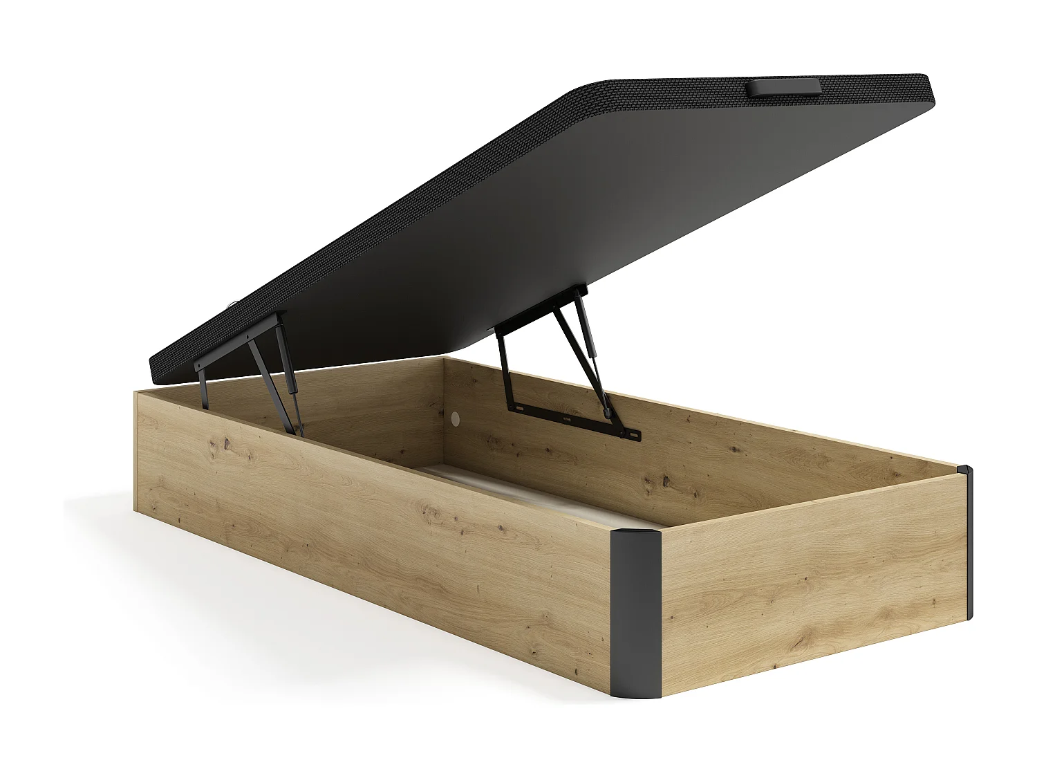 Rete contenitore 90 x 190 cm Naturale chiaro e Nero - NAMOSI di YSMÉE