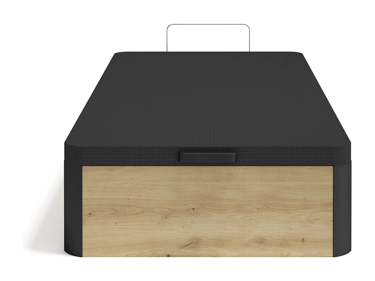 Rete contenitore 90 x 190 cm Naturale chiaro e Nero - NAMOSI di YSMÉE