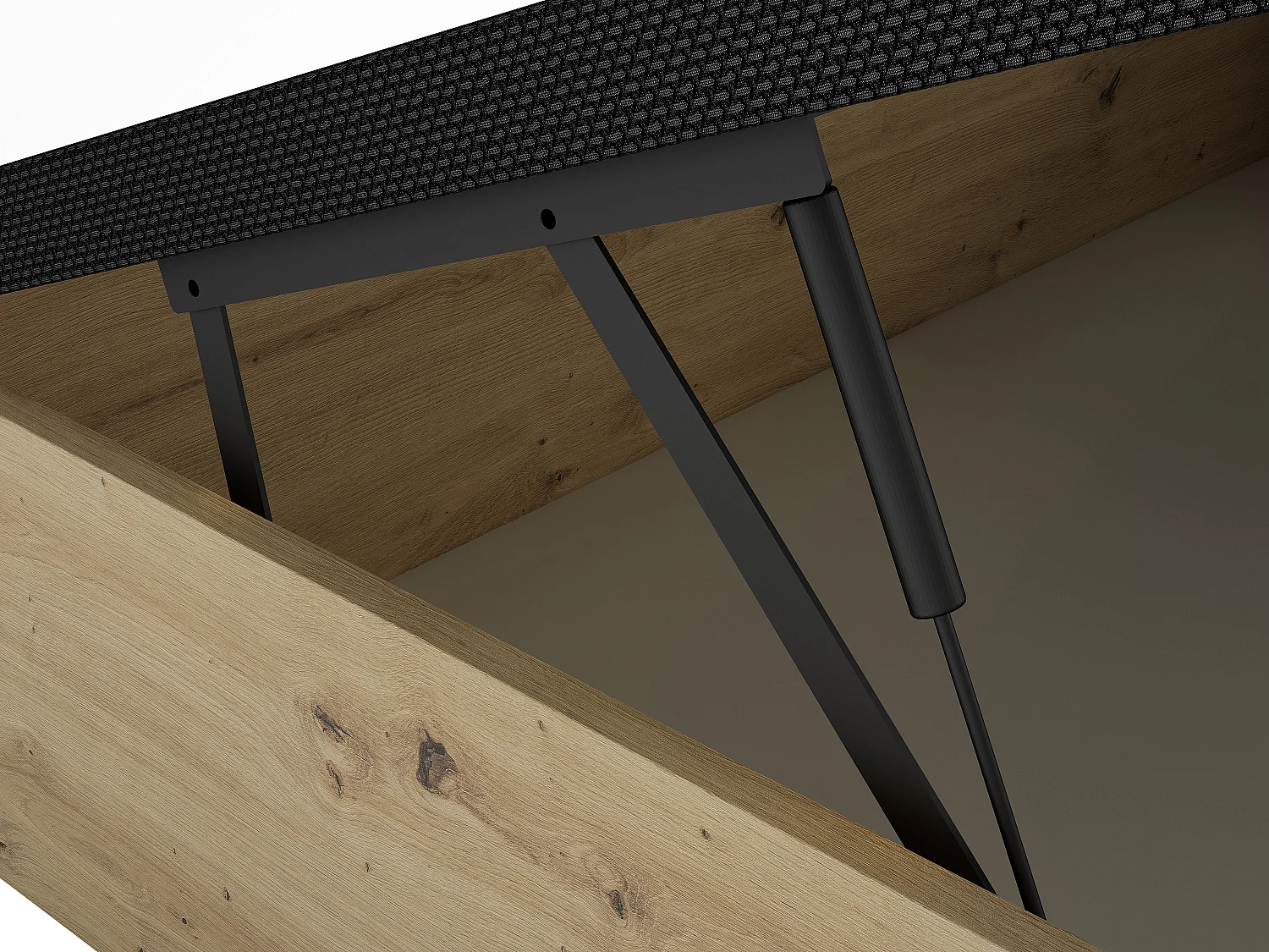 Rete contenitore 90 x 190 cm Naturale chiaro e Nero - NAMOSI di YSMÉE