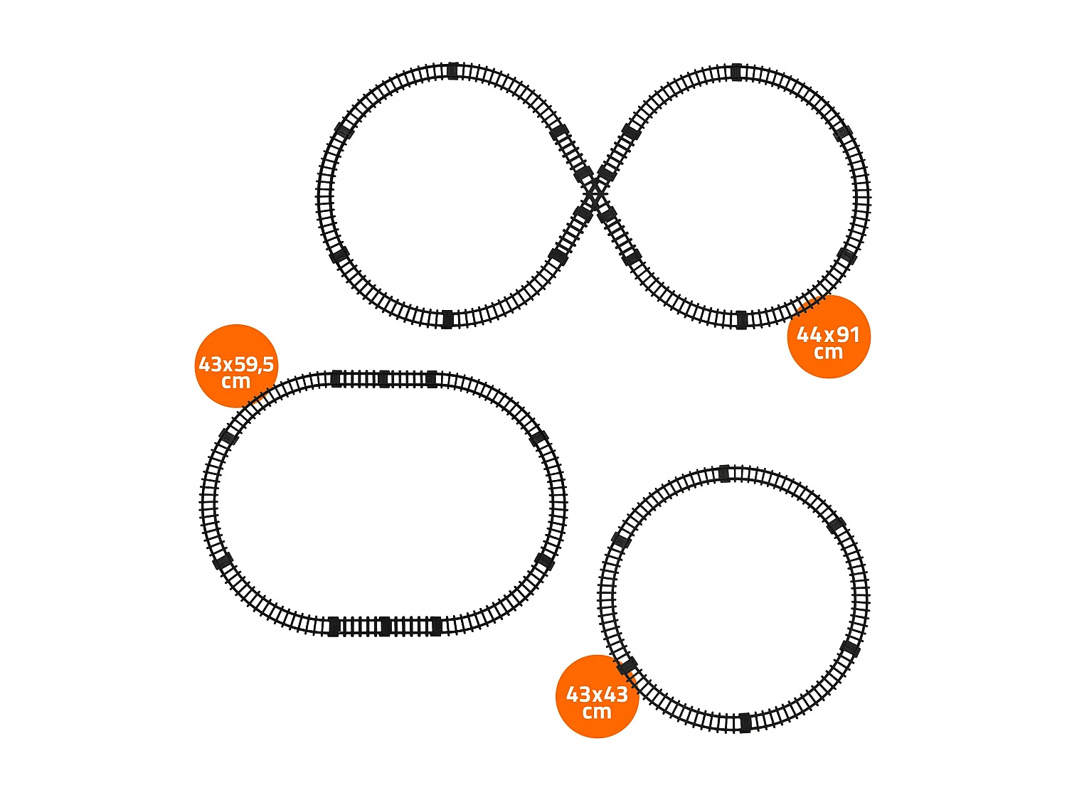 ECD Germany Tren de Navidad para árbol 22 piezas con locomotora, 3 vagones, vías, luz y sonido, función a pilas, ferrocarril de juguete para regalo