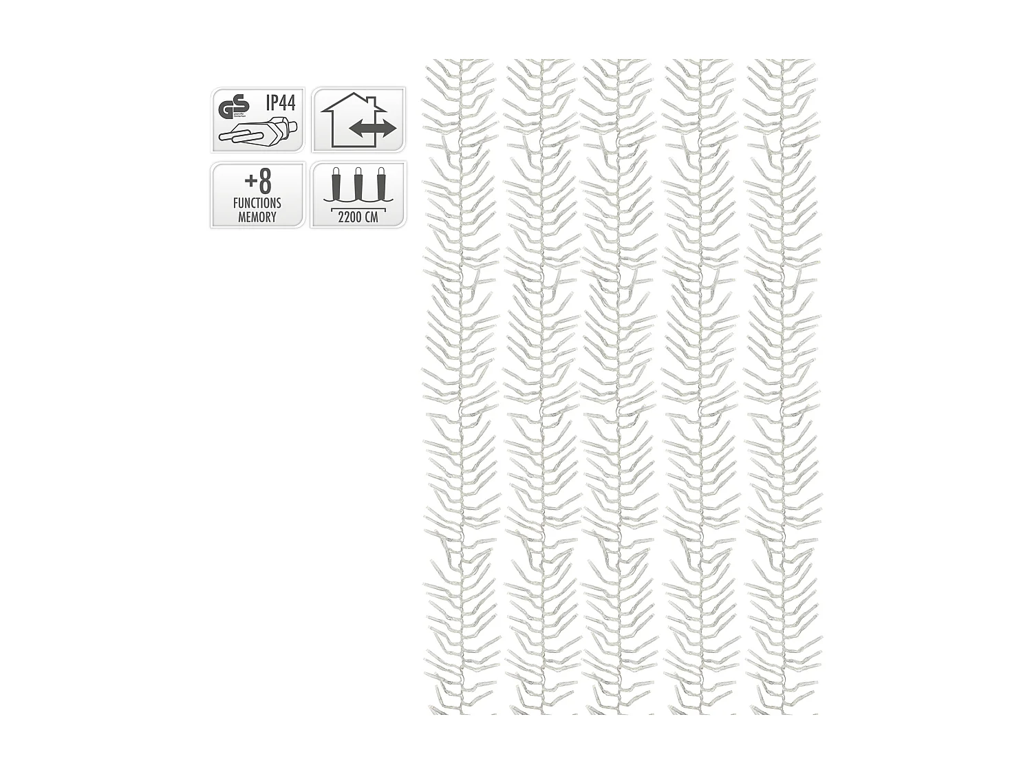 Guirlande lumineuse de noël 22 m 3000 LED blanc chaud avec minuterie 8 modes d'éclairage chaînes de lumières décoratives fête en grappe étanche IP44