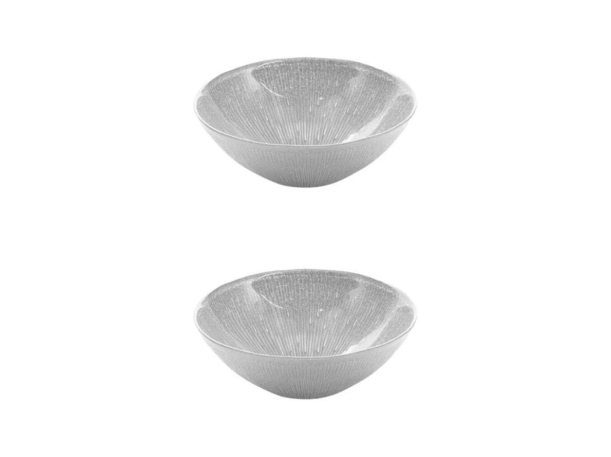 Coupelle Glitter grise 17 cm (lot de 2)