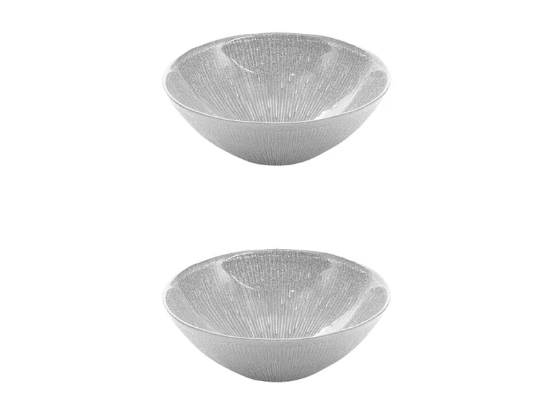 Coupelle Glitter grise 17 cm (lot de 2)