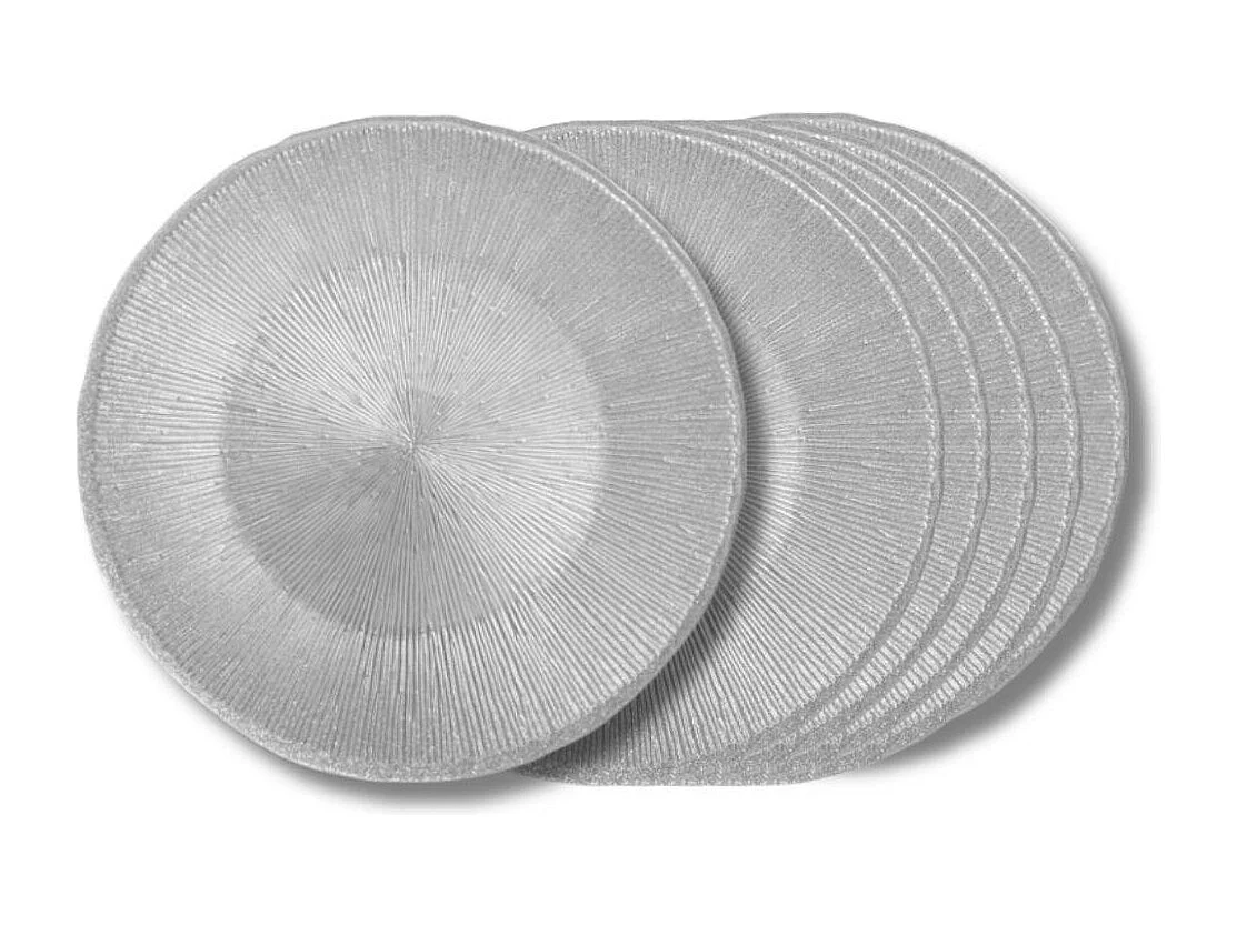 Assiette à dessert Glitter grise 21 cm (lot de 6)