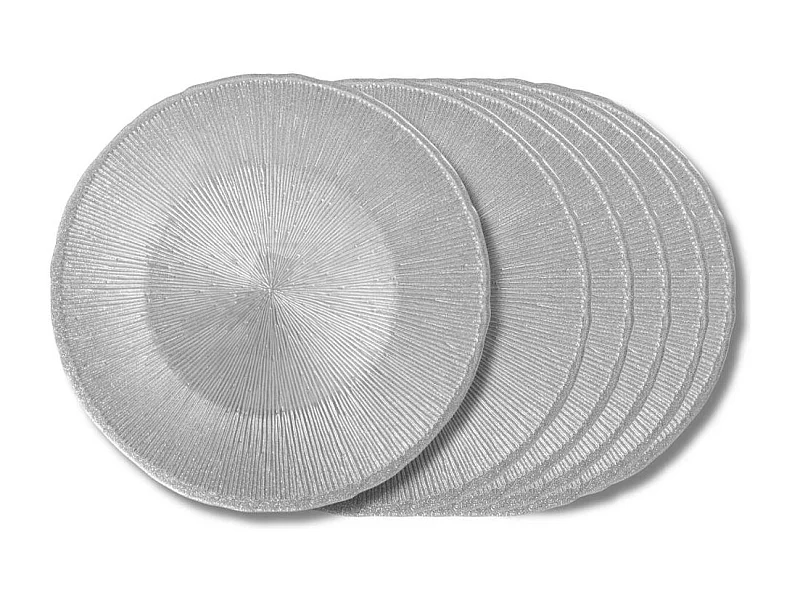 Assiette plate Glitter grise  28 cm (lot de 6)