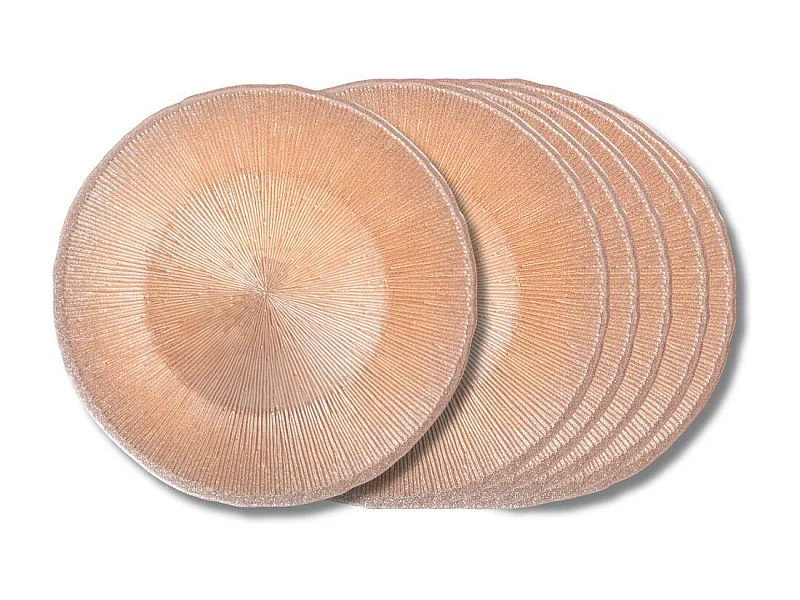 Assiette plate Glitter doré 28 cm (lot de 6)