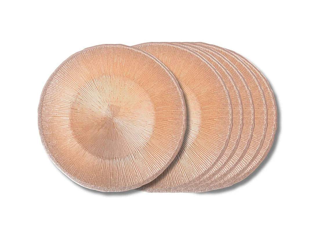 Assiette plate Glitter doré 28 cm (lot de 6)