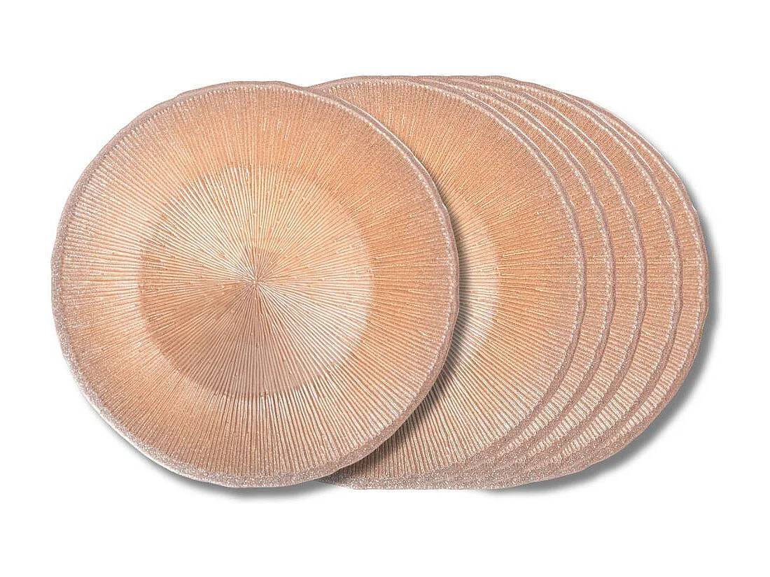 Assiette plate Glitter doré 28 cm (lot de 6)