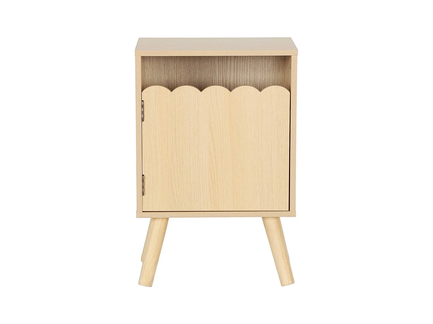 Table de chevet enfant décor bois naturel 1 porte. pieds bois de pin - 34 x 23.5 x 52 cm  - Azur