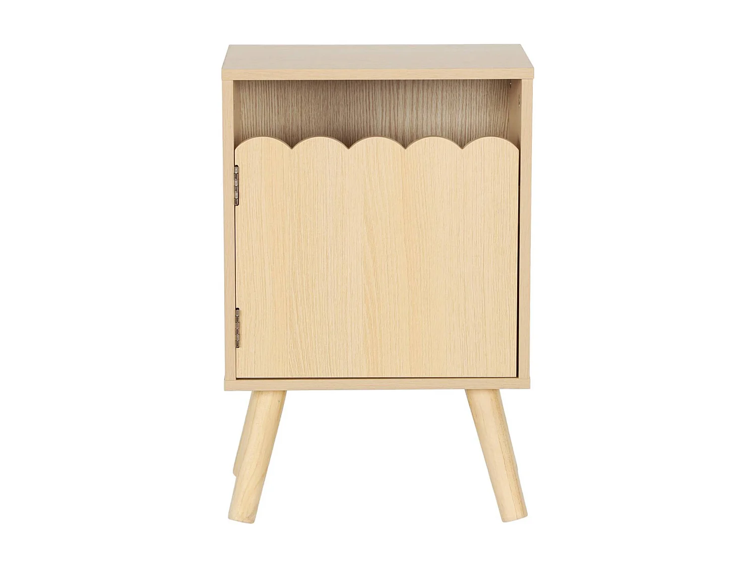Table de chevet enfant décor bois naturel 1 porte. pieds bois de pin - 34 x 23.5 x 52 cm  - Azur