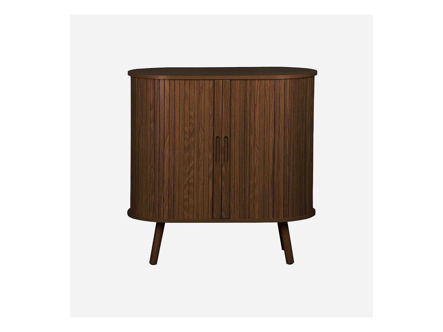 Aparador escandinavocon  efecto madera ranurada, 80cm nogal