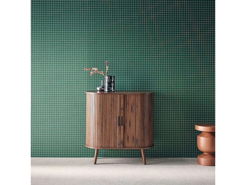 Credenza con ante scorrevoli e ripiano, noce