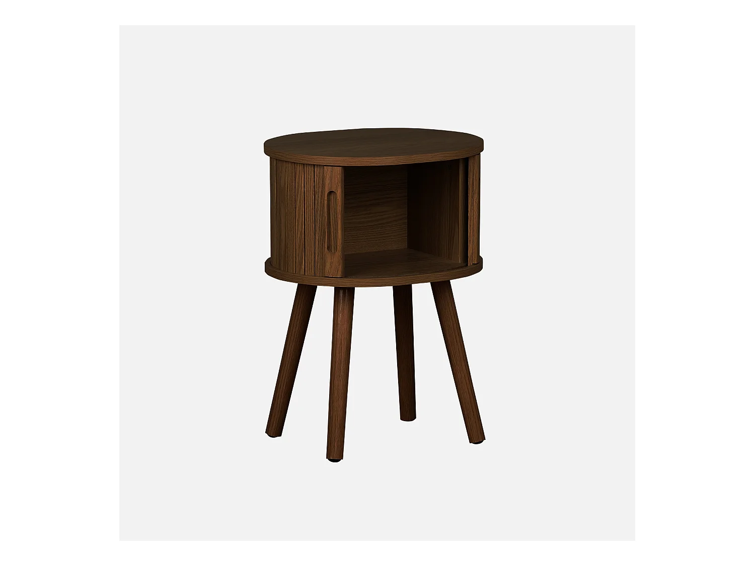 Set 2 comodini scandinavi decorazione legno 2 ante scorrevoli , noce