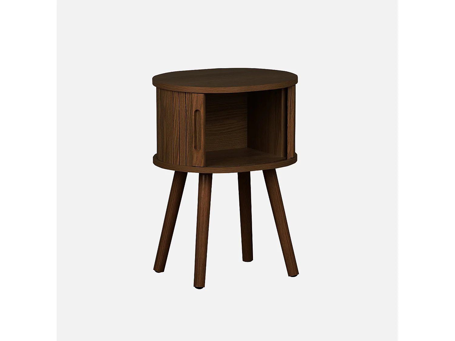 Set 2 comodini scandinavi decorazione legno 2 ante scorrevoli , noce