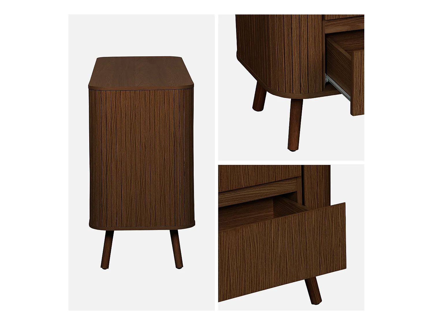 Comò decorazione striato 6 cassetti, marrone