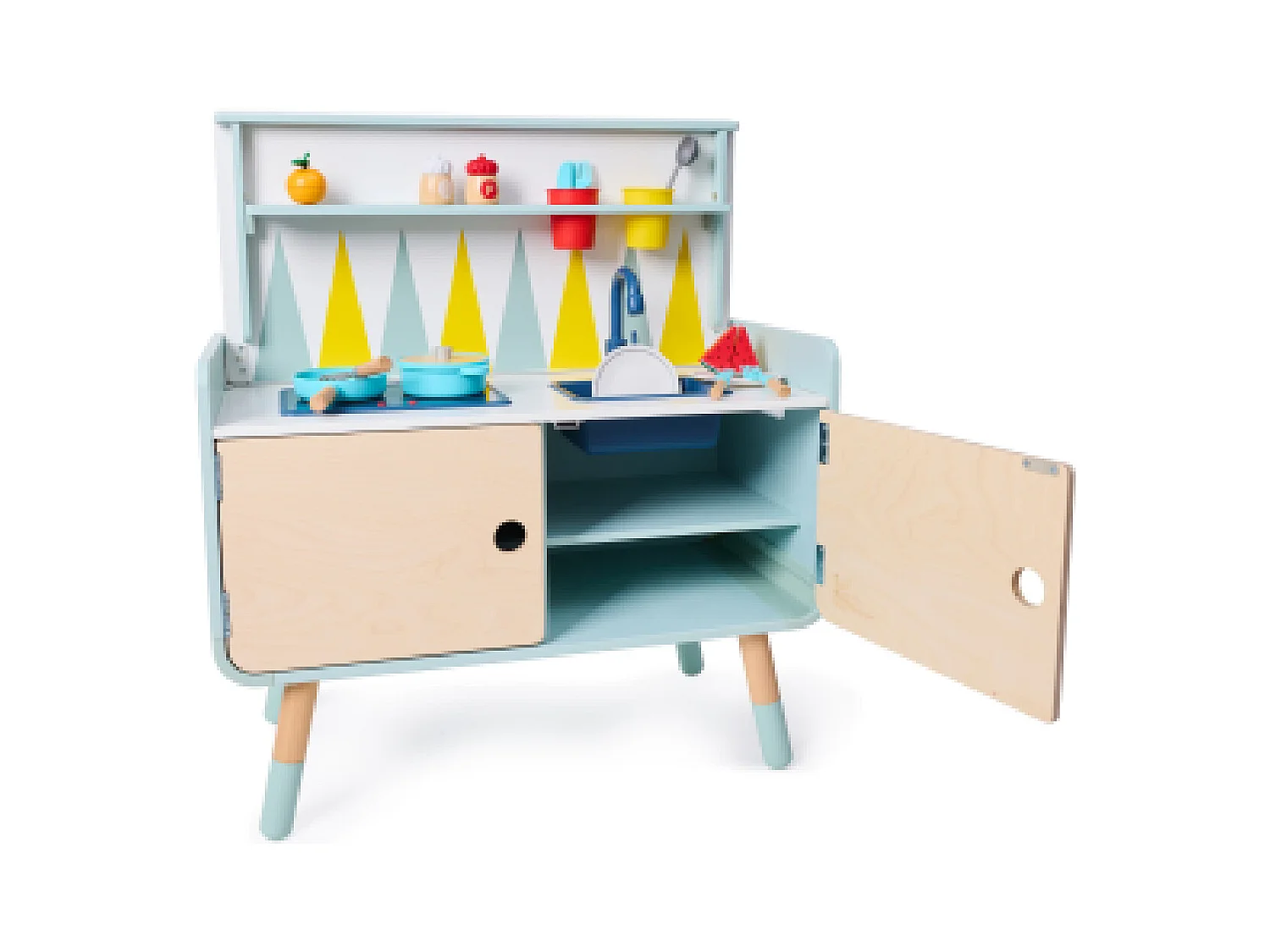Commode/Cuisine enfant équipée 2 en 1 en bois PLAY FURNITURE