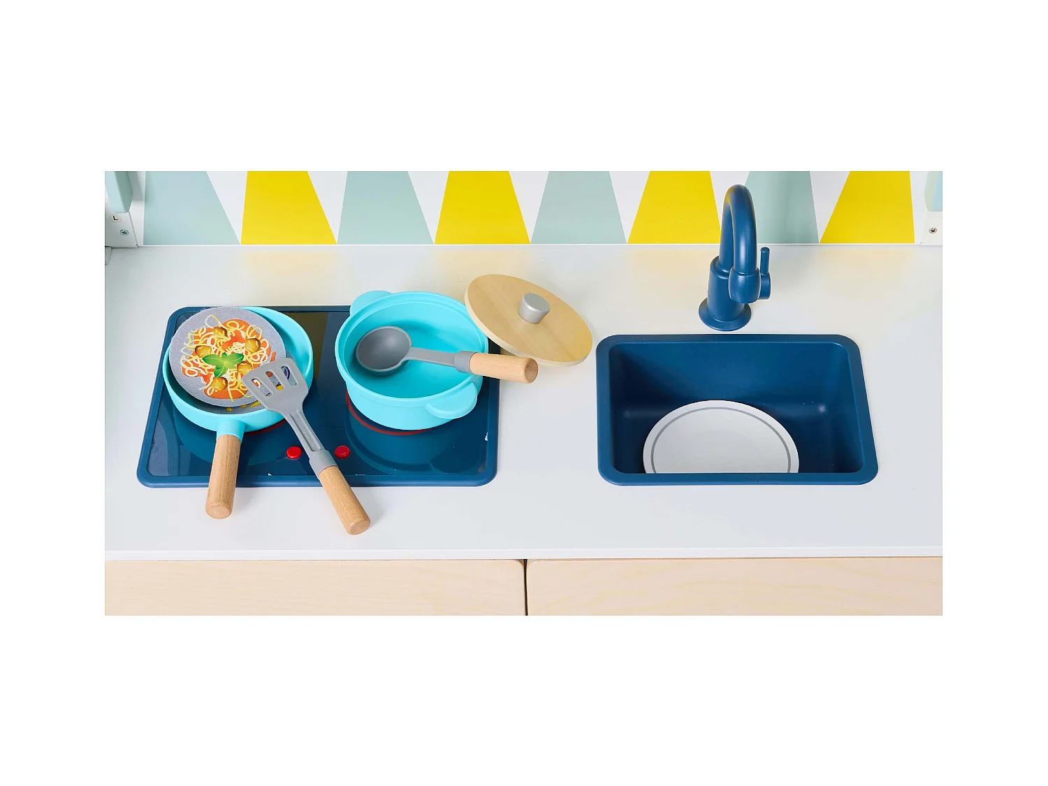 Commode/Cuisine enfant équipée 2 en 1 en bois PLAY FURNITURE