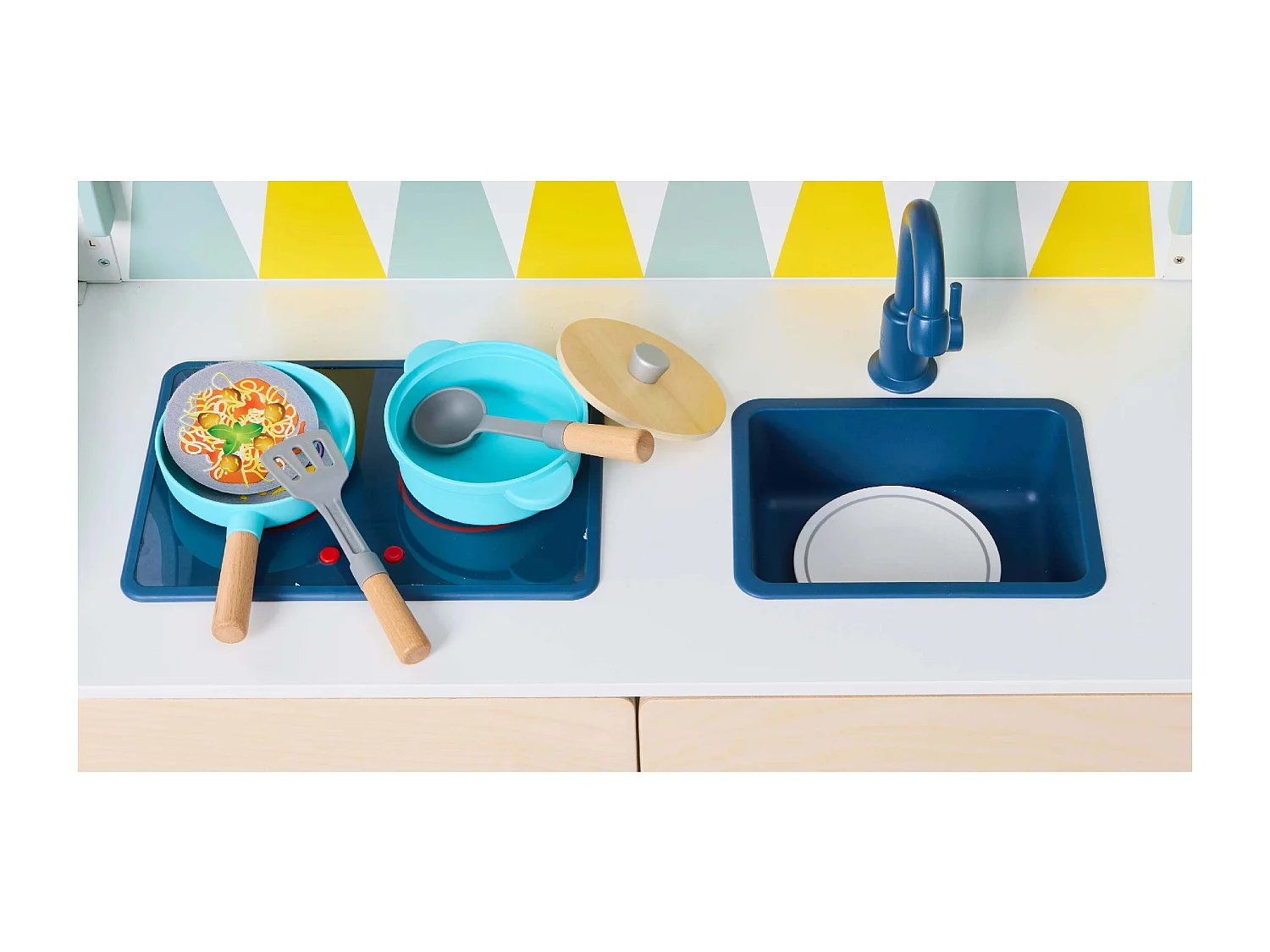 2-in-1 Kinderkommode/Küche aus Holz PLAY FURNITURE