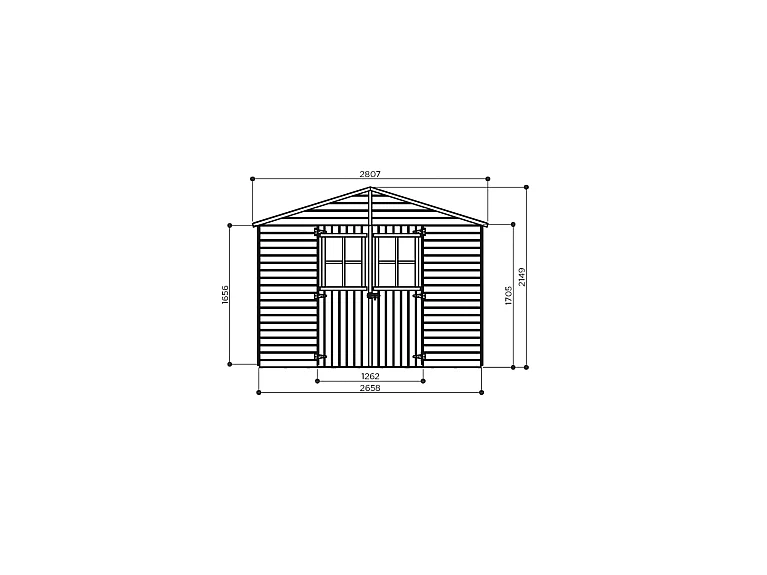 Abri de Jardin Solid Inès 4.88m² - Bois Imprégné 265.8x183.6cm
