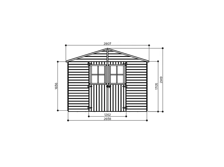 Abri de Jardin Solid Inès 4.88m² - Bois Imprégné 265.8x183.6cm