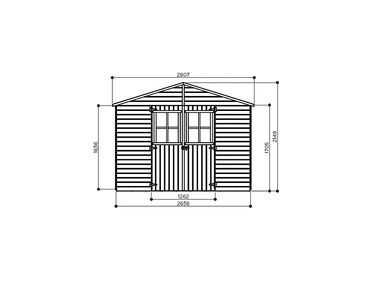 Abri de Jardin Solid Inès 4.88m² - Bois Imprégné 265.8x183.6cm