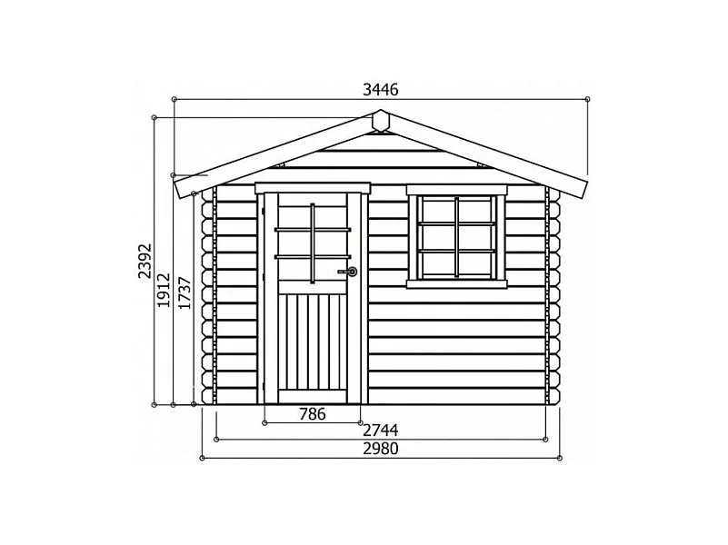 Abri de Jardin Solid Sologne 298x298cm (8.88m²) - Robuste & Spacieux