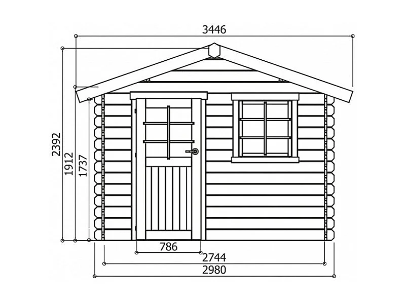 Abri de Jardin Solid Sologne 298x298cm (8.88m²) - Robuste & Spacieux
