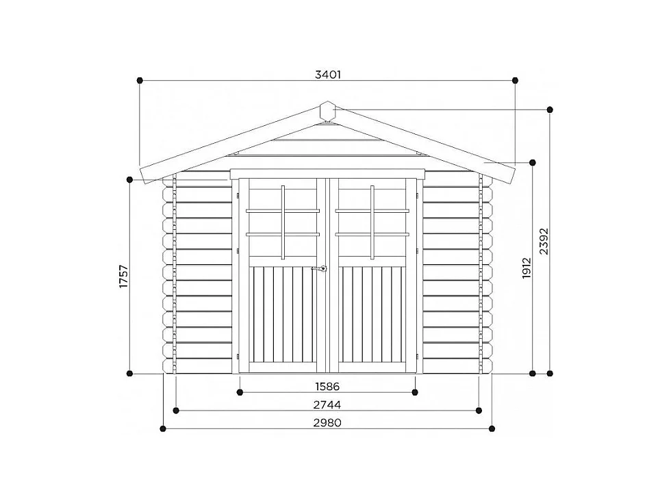 Abri de Jardin Solid Lannion (8.88 m²) - 298 x 298 cm