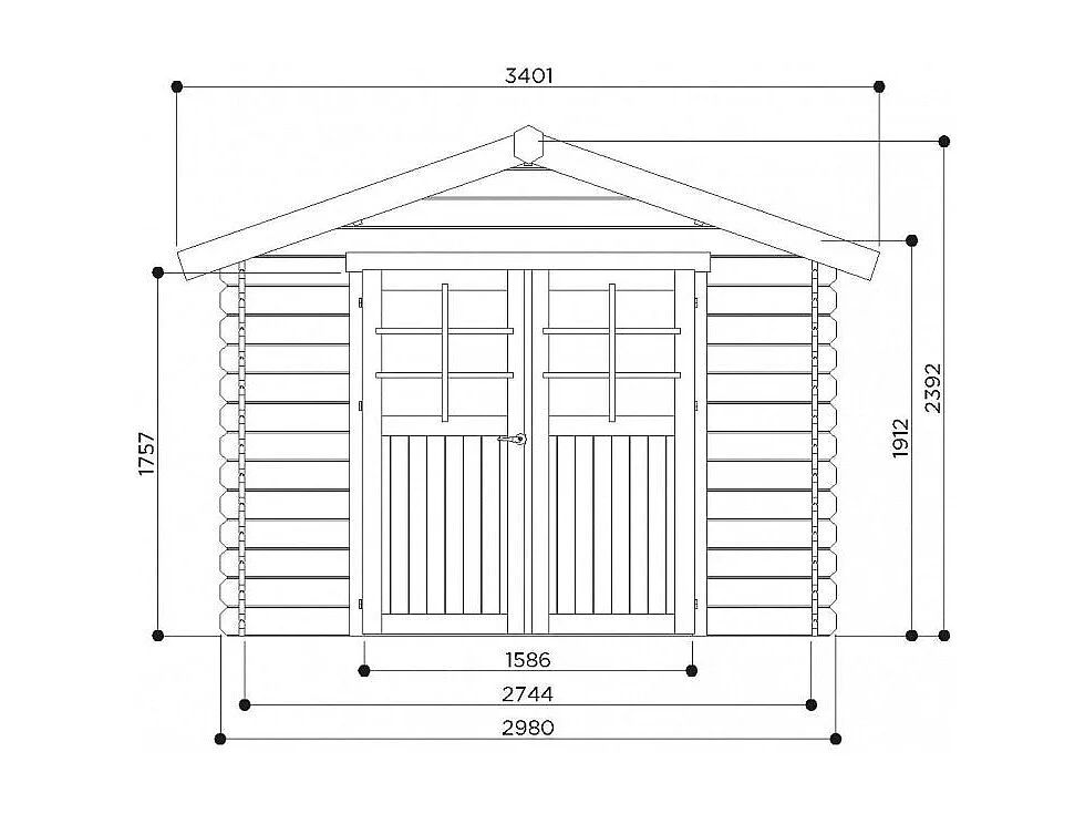 Abri de Jardin Solid Lannion (8.88 m²) - 298 x 298 cm