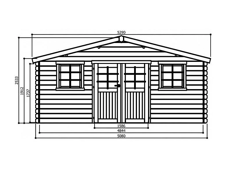 Tuinhuis Solid Zürich (19.71m²) - 508x388cm
