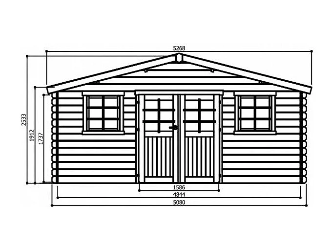Abri Jardin Solid MONTREUX 5,08x5,08m (25,81m²) - Bois Imprégné