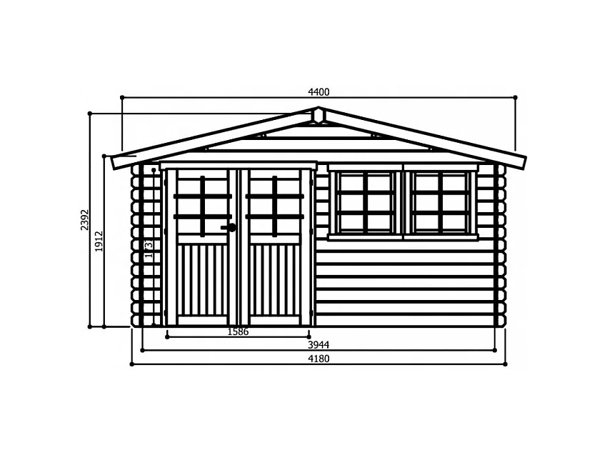 Abri Jardin Solid Niort 12.46m² - Bois Autoclave Traité