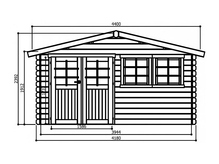 Abri Jardin Solid Niort 12.46m² - Bois Autoclave Traité