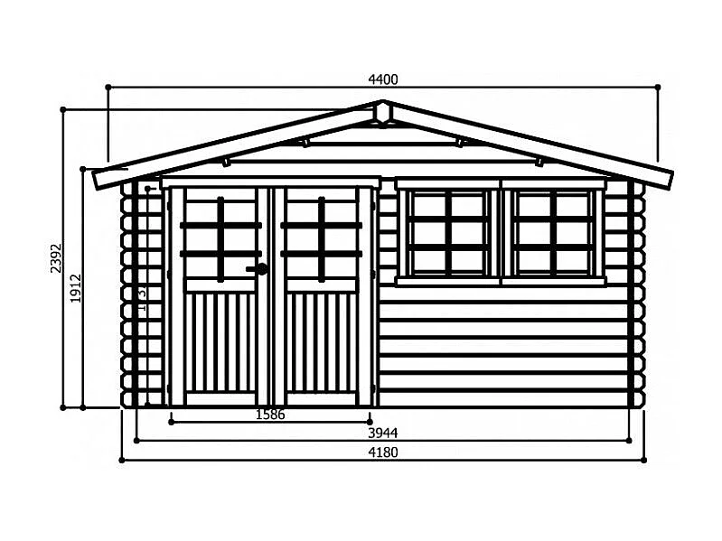 Abri de jardin Solid VISP - 16.22 m² - 418x388 cm