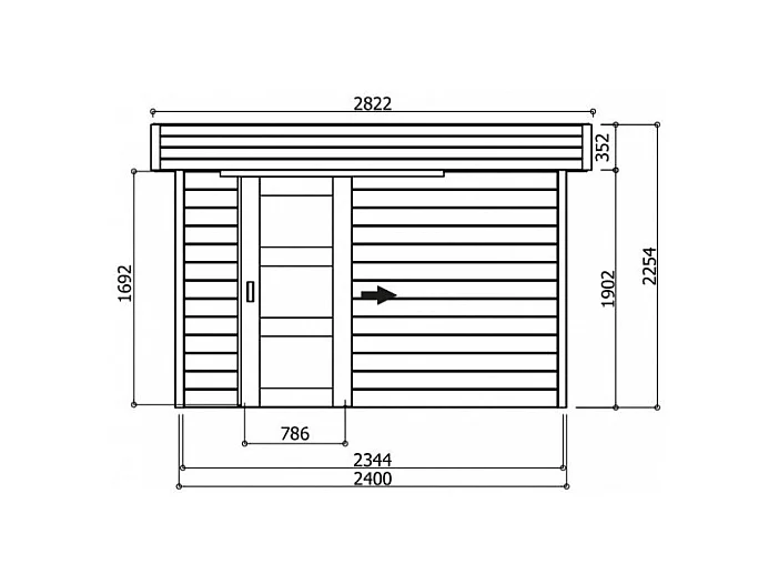Abri de Jardin Solid BERGEN (4.84 m²) - 241x201 cm