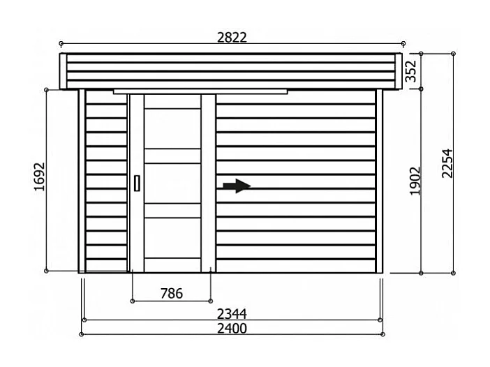 Abri de Jardin Solid BERGEN (4.84 m²) - 241x201 cm
