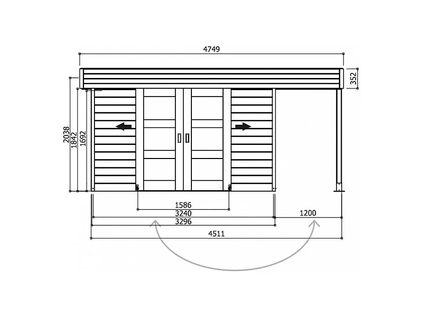 Abri de Jardin Solid LARVIK - 7.96 m² - x cm (Résistant et Spacieux)